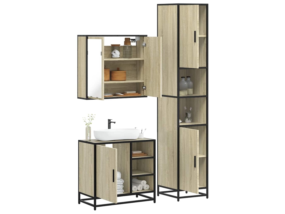 Piezas Conj. Muebles de baño derivados de madera de roble Sonoma Wsd14394 Lovely Home