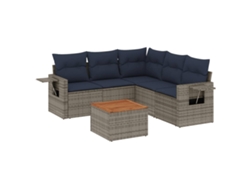 Maison Exclusive - Conjunto De Sofá De Jardín De 6 Piezas Con Cojines, Poliratán Gris