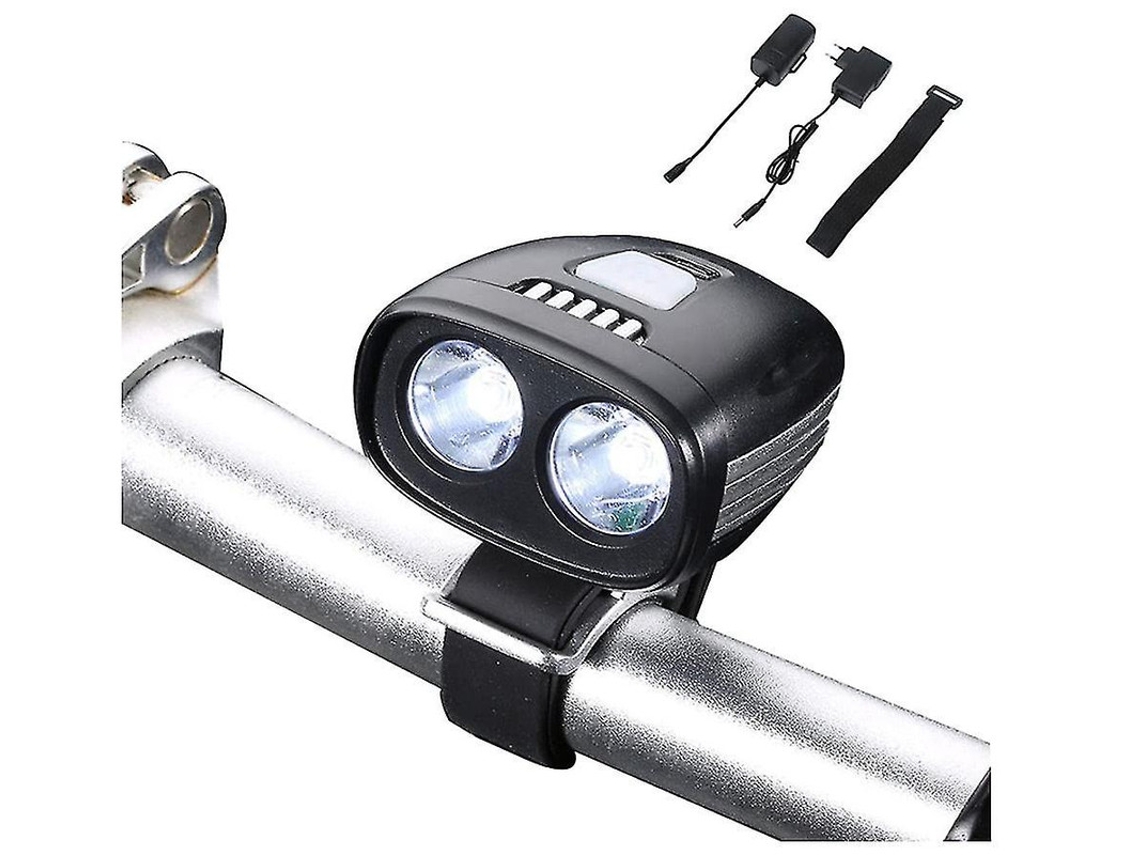 Luces delanteras de bicicleta recargables por USB, luz DES813 (negra) YIZHOOD