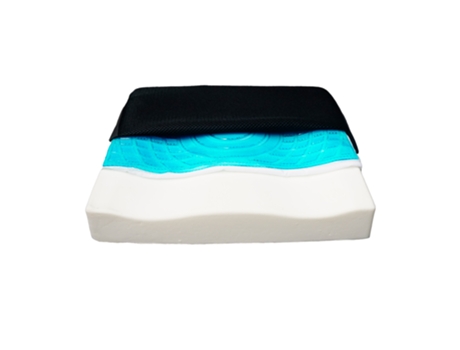 Cojín Antiescaras OBBOCARE (Negro - Espuma Viscoelástica y Gel - 45 x 42 x 7 cm)