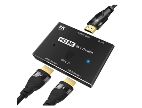 Adaptador Hdmi Switch 2.1 Versión 8K CHRONUS HDMI0214-Y19 Negro