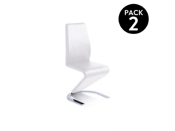 Pack 2 sillas de comedor Rin símil piel Blanco 58 x 96 x 40,5 cm