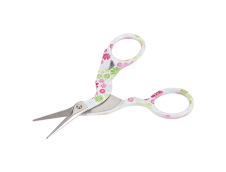 Tijeras de costura de acero al carbono de color mini para bordado, artesanía, bordado, arte, uso diario (flores blancas y rosas)