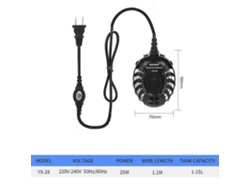Termostato automático para acuario GOKOCO con resistencia calefactora, de 25 W a 75 W.