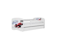 Cama infantil Kocot de 160 x 80 cm con colchón Babydreams Formula blanco