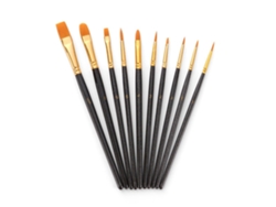 Juego de 50 pinceles de nailon para pintar con pelo. negro