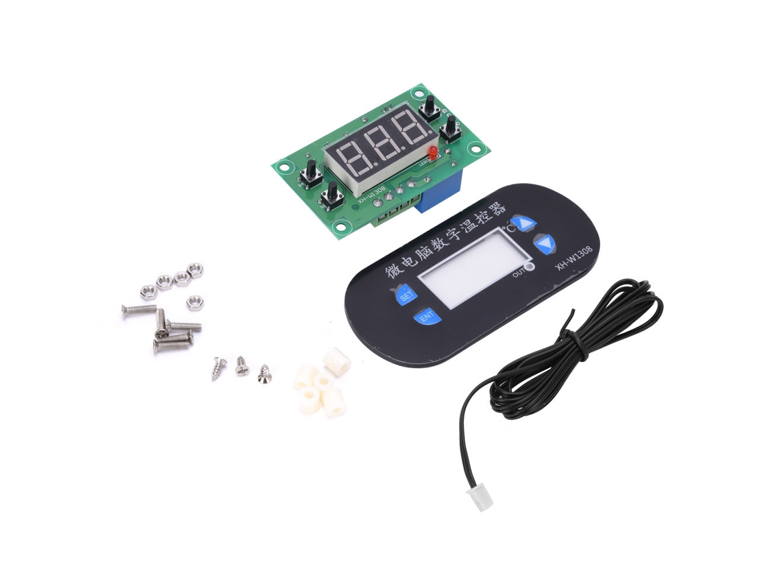 Termostato Electrónico Xh-w1308 De 12 V Cc Con Sensor De Temperatura Y Luz Azul.