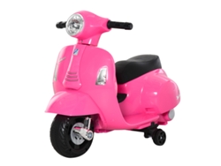 Motocicleta eléctrica para niños mayores de 18 meses con licencia, faros, claxon y 4 ruedas, 66,5 x 38 x 52 cm, rosa, ZENCORE SERVICES