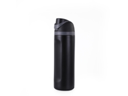 Vaso térmico Siurn con tapa elástica y revestimiento de acero inoxidable, 500 ml (negro)