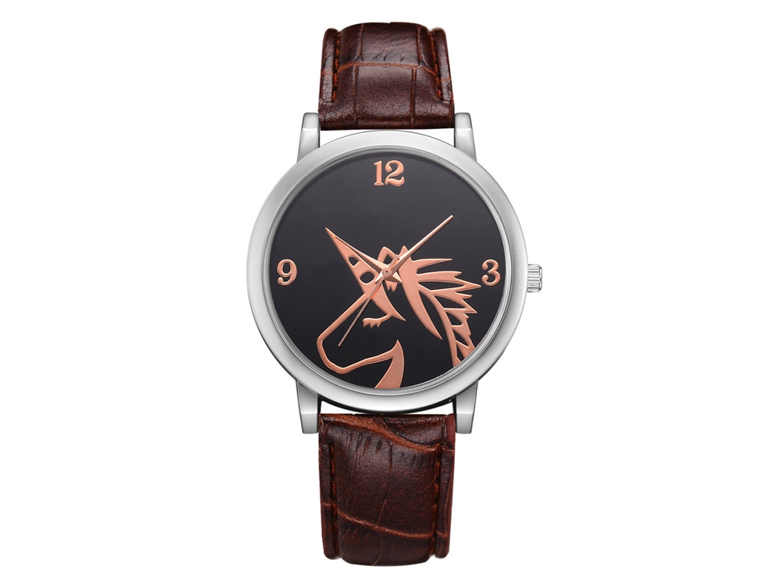 Reloj De Cuarzo Casual Para Mujer Niña Con Correa De Pu Y Metal Moda (marrón)