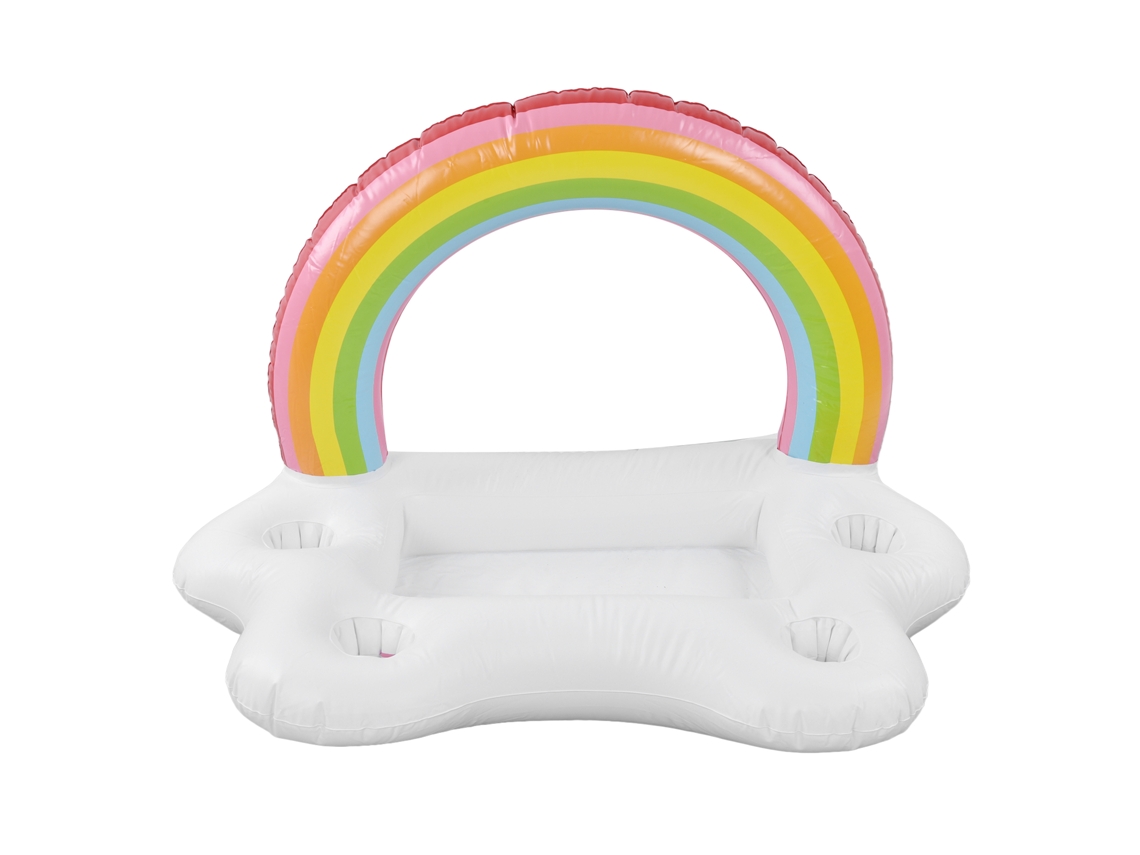 Soporte Flotante Inflable Con Forma De Nube Arcoíris Para Bebidas, Ensaladas Y Frutas. Barra Flotante Para Piscina