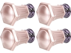 Conjunto De 4 Ponteiras Decorativas Para Varão De Cortina Em Liga De Alumínio Cor Ouro Rosa, Para Va