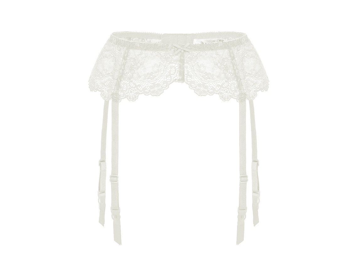 Cintura Alta Sexy Chrui Com Ligas Vazadas Em Renda, Tamanho: M (branco)