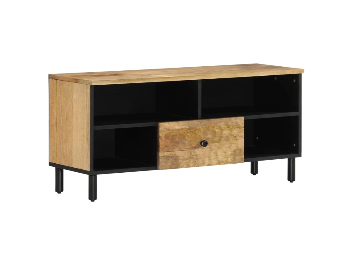 Mueble de TV madera maciza de mango 100x33x46 cm