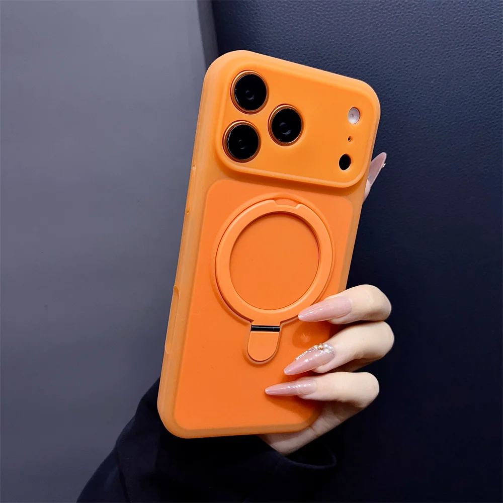 (iphone 16 Pro Max, Naranja) Funda De Silicona Para Teléfono, Compatible Con Iphone, Funda Protectora A Prueba De Golpes.