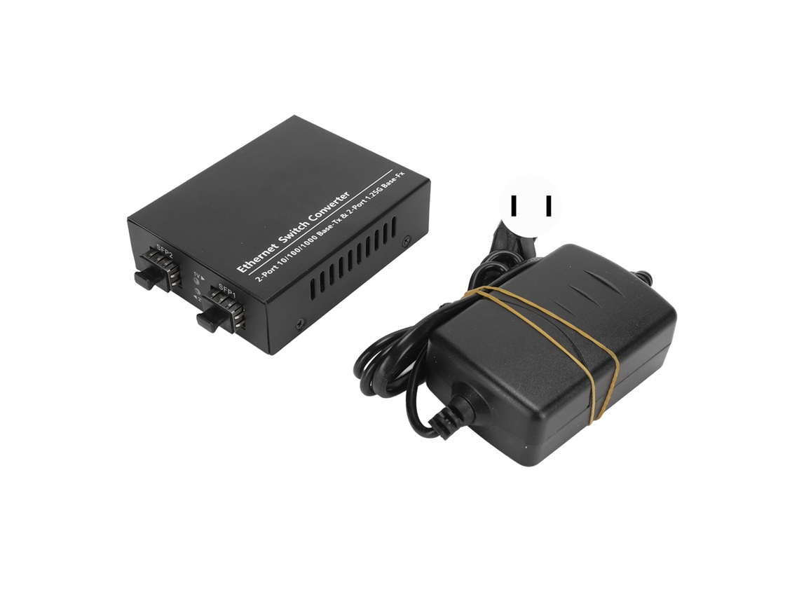 Transceptor De Fibra Óptica Plug And Play Sfp A Rj45 Con Indicadores Led, Hasta 120 Km, 100-240 V, Enchufe Estadounidense.