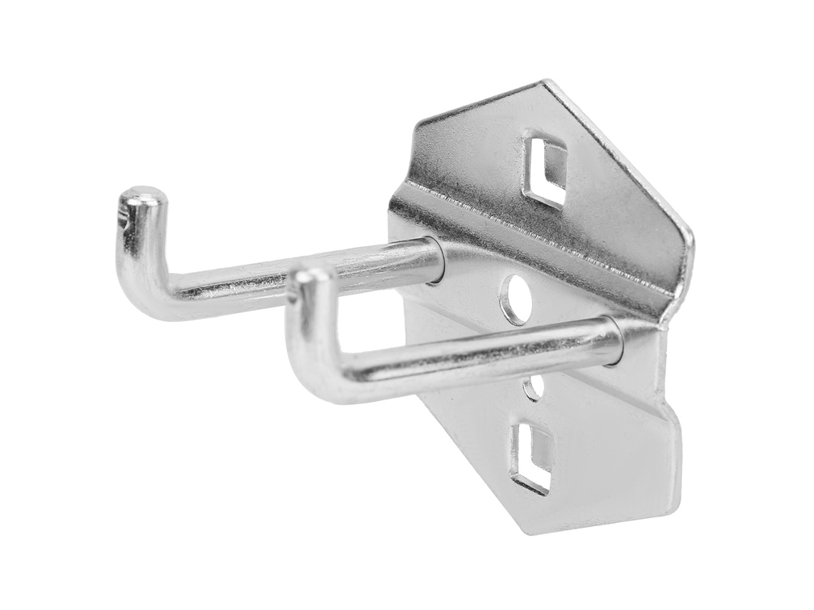 Ganchos de metal galvanizado para guardar llaves en paredes de acero.