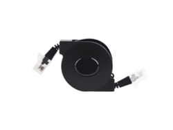 Cable De Red Lan Rj45 Cat6 Negro Retráctil Ajustable Nuevo 1m