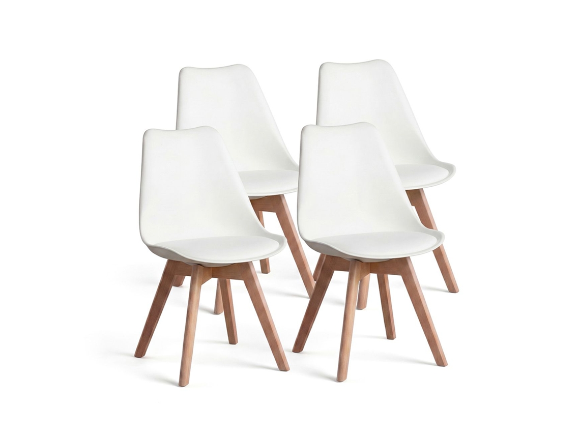 Pack 4 Sillas De Comedor 83x49 Cm Beench Blanco 41 X 83 X 49 Cm