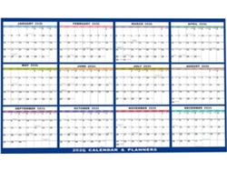 Póster Calendario De Pared 12-2026 | De Pared Mensual Borrable | Planificador