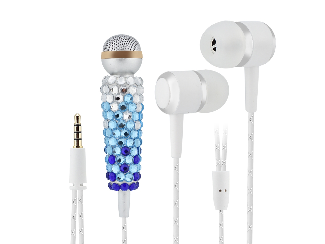Micrófono (grabación Y Escucha) Micrófono Móvil Mini Con Diamantes Incrustados (azul)