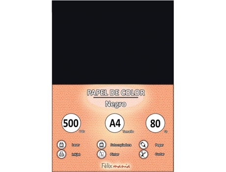 80Gr A4 Papel Negro 500 Hojas