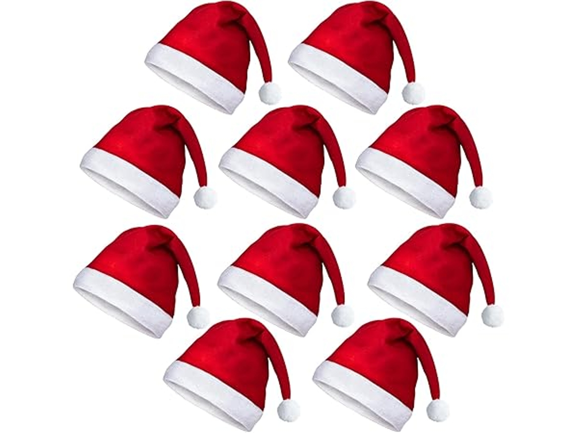 10 gorros navideños para adultos: rojos, ideales para la decoración familiar y la opción perfecta para fiestas, ergonómicos, para uso diario STELASPLEN