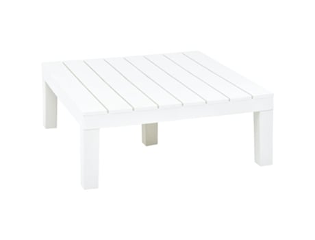 MAISON EXCLUSIVE - Mesa de jardín de plástico blanco 78x78x31 cm