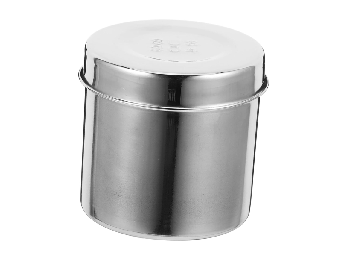 Tarro De Almacenamiento De Acero Inoxidable De 3 Piezas, Práctico Recipiente Para Bolas De Algodón Y