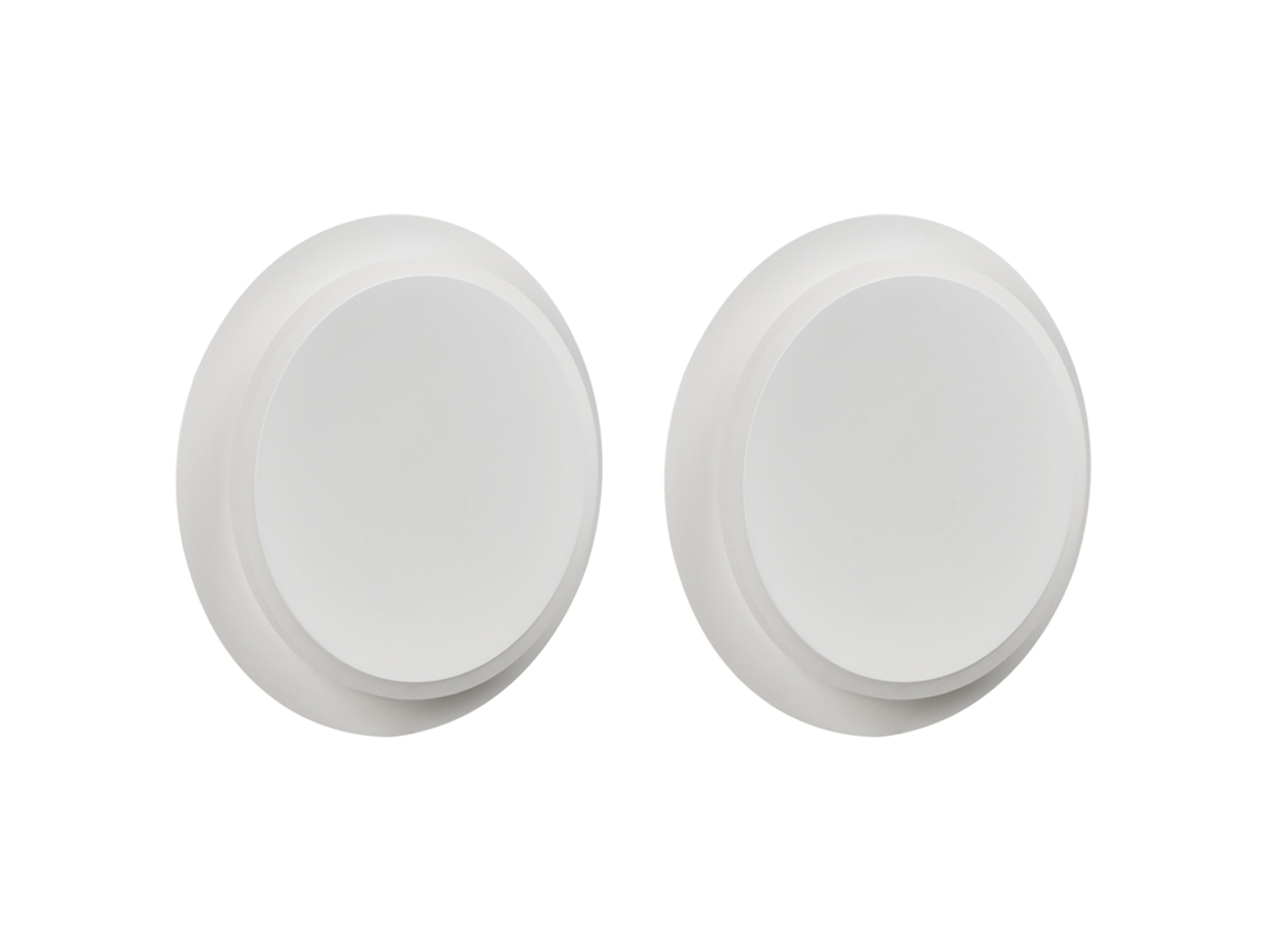 Conjunto de 2 apliques de pared Beliani Semnon, aluminio blanco (56 x 13 x 73 cm)