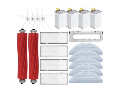 Para roborock s7 / t7s / t7s plus varrer robot saco de pó escova lateral vermelho + branco