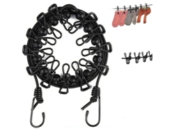 Tendedero Portátil Con 12 Pinzas Elásticas Ajustables Para Acampar Y Viajar.