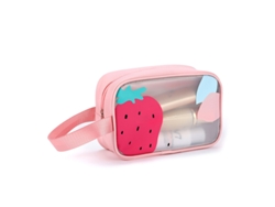 Necessaire Grande Com Separação De Líquidos E Líquidos, Tamanho Pequeno Chrui (rosa Morango)