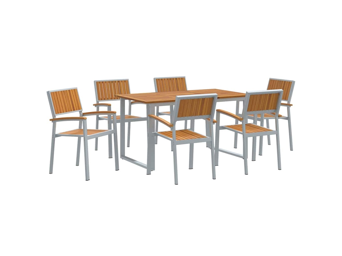 Maison Exclusive - Conjunto De Comedor De Jardín 7 Pcs Gris