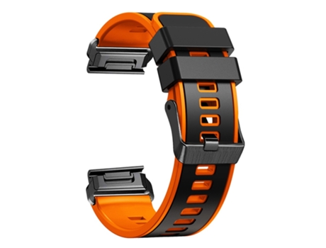 Correa de Silicona liberación rápida dos colores para Garmin Tactix 7 Pro/Tactix Delta - negro/naranja