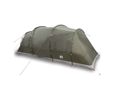 Tienda campaña familiar túnel 6 personas VIDAXL impermeable verde