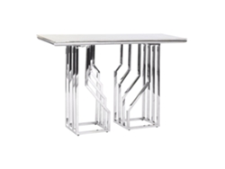 Consola Alexandra House Living en acero y cristal, 120x40x78cm