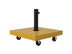 Base cuadrada para sombrilla, capacidad de carga 25 kg, metal, 4 ruedas, 45 x 45 x 36,5 cm.