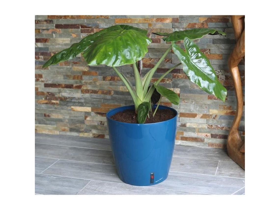 Jardinera redonda para flores - Plástico Ø 31 cm - Azul RIVIERA