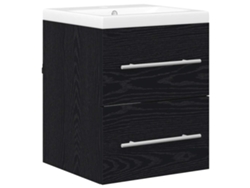 Mueble de baño con lavabo y cajón, negro, 42 x 39 x 52 cm, MAISON EXCLUSIVE