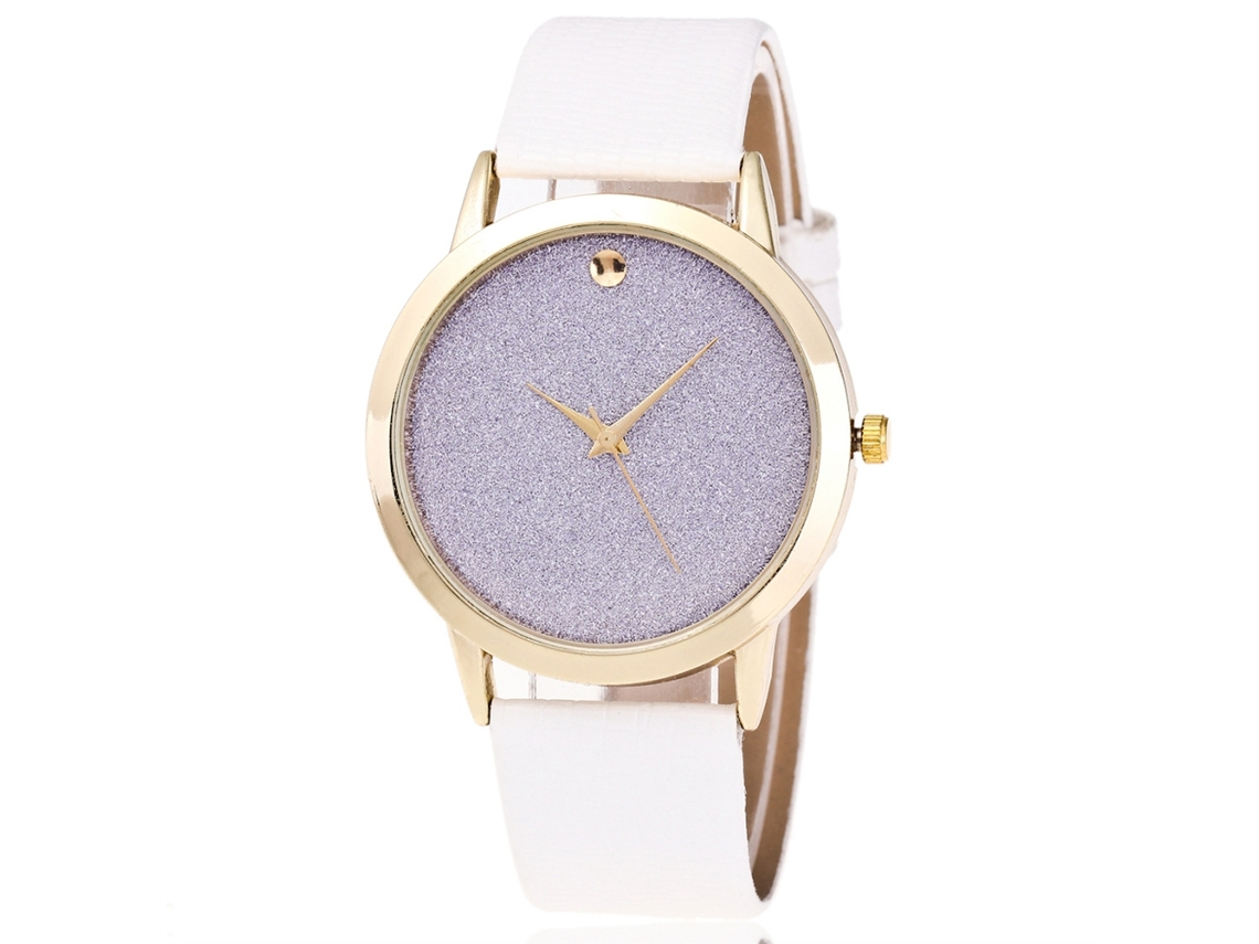 Reloj De Pulsera Zhoulianfa Para Parejas Con Correa De Pu, Esfera Redonda Sencilla Y Movimiento De Cuarzo Blanco.