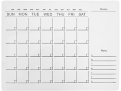 Juego De 2 Pegatinas De Pizarra Blanca Para Pared Con Calendario Mensual - Borrables En Seco Y Removibles -