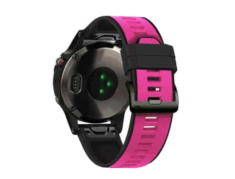 Correa de Silicona dos colores 22mm para Garmin Fenix 6/Fenix 5/Forerunner 945/Forerunner 935/MARQ - rosa/negro