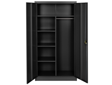 Archivador con cerradura de seguridad y 6 compartimentos + barra para ropa TECTAKE