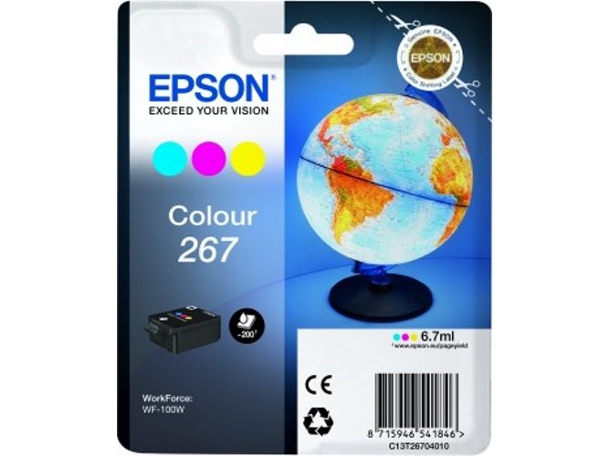 Cartucho de tinta original EPSON, 267, Globe 6,7 ml , Color, C13T26704010, T2670