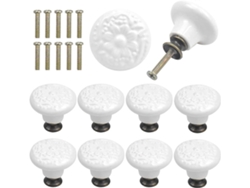10pcs Pomos Cerámicos Vintage, 44mm X 34mm, Para Puertas Y Cajones, Muebles Cocina, Habitación Niños, Cerámica + Zinc