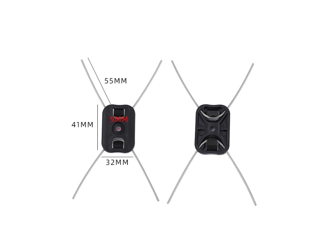 Kit 2 Limitadores De Cable Para Cortador De Grama, Dimensiones 41x32 Mm, Compatible Con Líneas De 5 Mm, Resistente Y Duradero
