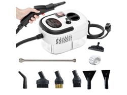 Limpiador a vapor de 2500 W con alta temperatura y presión, 7 accesorios, 6 modos ajustables, blanco Gertiz