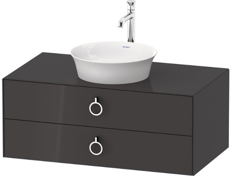 DURAVIT Tulip blanco, mueble de baño colgado en la pared, ancho 1000 x fondo 550mm, con 2 cajones, con tirador, WT49910
