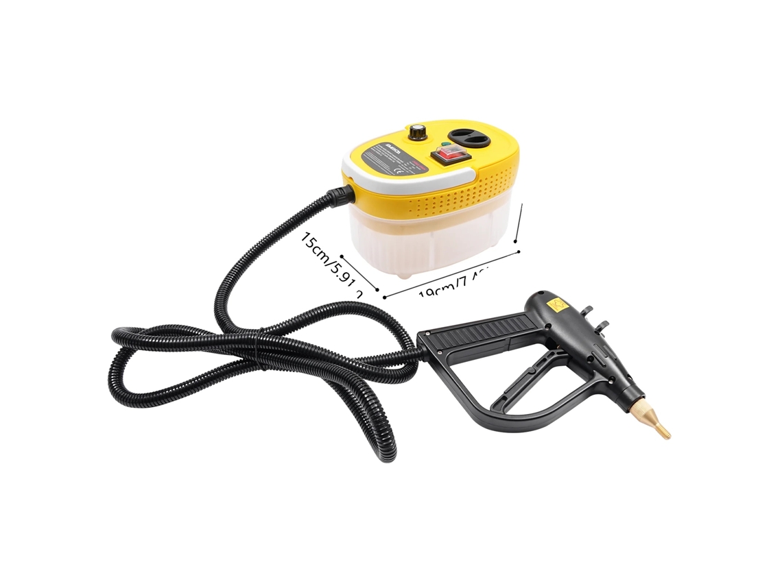 Limpiador a vapor, 2500 W de potencia, sistema de 6 velocidades ajustables, amarillo, 220 V, UE